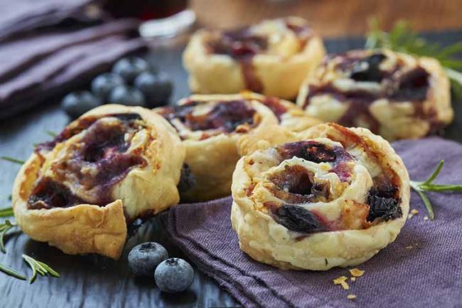 Savoury Blueberry Scroll Biscuits