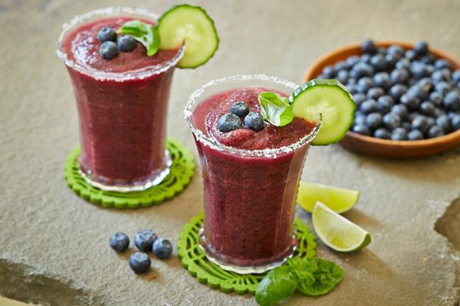 Blueberry Margarita w/Cucumber & Basil