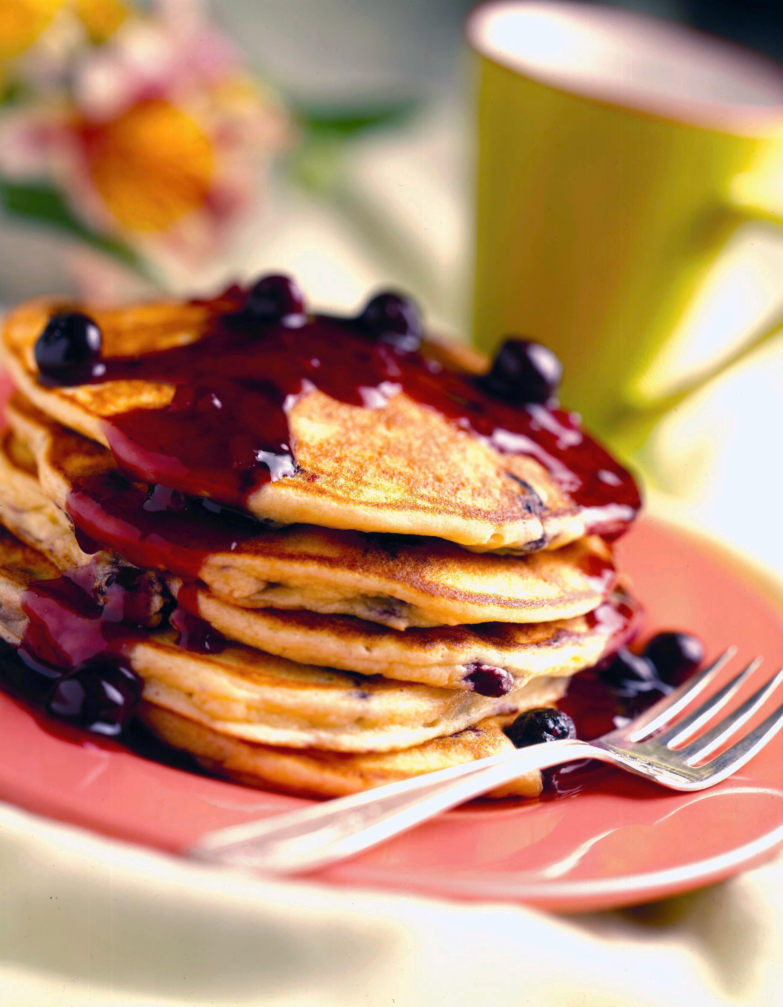 Fluffy BC Blueberry Pancakes. Photo credit BC Blueberries