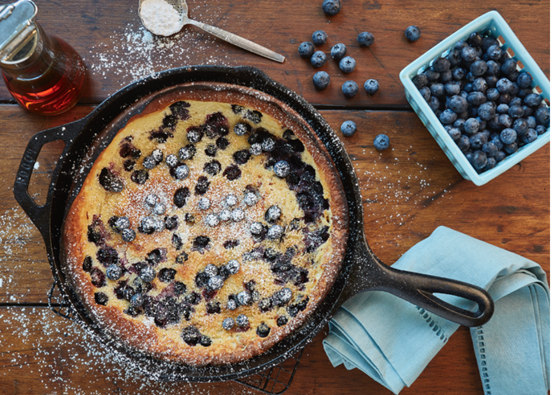 BC Blueberry Dutch Baby Pancakes with Hazelnut Butter
