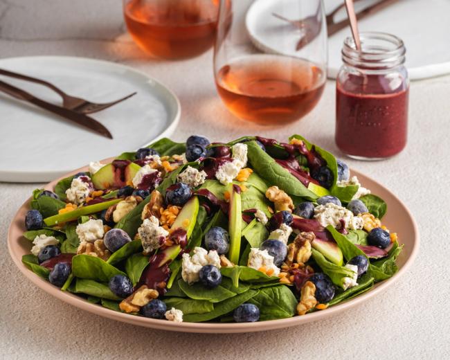 Blueberry Spinach Lentil Salad